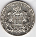 3 Mark Hamburg 1914 Silver Coin