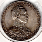 3 Mark Prussia 1913 Kaiser Wilhelm II 25th Anniversary Silver Coin