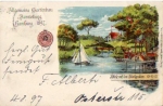 Hamburg Allgemeine Gartenausstellung Farblitho, Blick Stadtgraben  o 5.8.1897