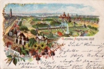 Hamburg Allgemeine Gartenausstellung Farblitho  gebr. ca. 1897