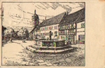 06526 Sangerhausen, market fountain, artist card o July 31, 1919