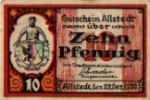 06542 Allstedt, city emergency money, value 10 pfennigs 1920