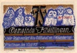 City emergency money, worth 75 pfennigs, owls sitting, Eulenspiegel on the back, 1921
