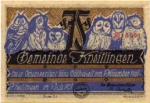 City emergency money, worth 75 pfennigs, owls sitting, Eulenspiegel on the back, 1921