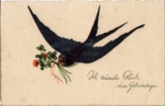 Swallow with shamrocks in its beak o 9/2/1925