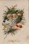 Pigs in a gift basket, New Year's card, o 30.12.1924