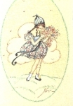 E. Kurt artist card Mächen with bouquet of flowers * approx. 1940