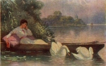 Swans with wife in Kahn br. circa 1910
