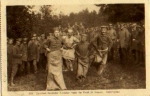 Sports festival 1. WW German soldiers behind front sack race o 1.7.1916