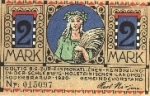 24392 Süderbrarup Schleswig Holstein, emergency money voucher for 2 Mark No. 015097 around 1920