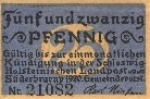 24392 Süderbrarup Schleswig Holstein Emergency money voucher for 25 Pf. No. 21082 around 1920