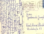 02627 Schmochtitz post office stamp on flowers AK o 26.3.1959