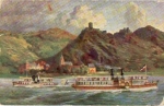 Rhein steamer artist card used circa 1905