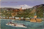 Rhine steamer with Caub ruin Gutenfels used. December 4, 1920