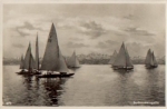 Lake Constance regatta sailing boats real photo * approx. 1950