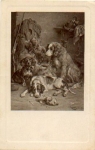 Dachshund with hunting dog artist card C. Reichert * approx. 1910