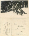 Oberwiesenthal Frauen beim Rodeln gebr. ca. 1914