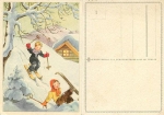 Kinder beim Skifahren  *ca. 1930
