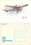 TU-114 1959 Aeroflot artist card * 1983