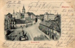 08393 Meerane Bismarckplatz embossed card o August 27, 1903