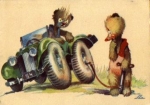 Teddy automobile  Artist card SA. circa 1940