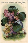 Children's cloverleaf embossed card o 1.1.1908