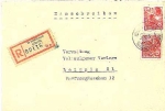 Wandlitzsee  Brief mit R-Zettel 00116 o 3.9.1955