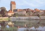 91550 Dinkelsbuehl Rothenburger Tor mit Parkweiher *ca. 1960