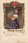 Vogtland Greetings from the ... traditional costumes o June 18, 1924 Bahnpost train no. 2126