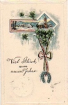Cloverleaf horseshoe embossed card o 29.12.1915