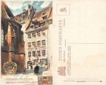 Nuremberg Goldenes Posthorn Weinstube Tuck`s Oilette artist card *ca.1905