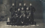 Soldiers WWI wine cellar barrels ca.1915