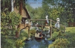 Spreewald Trachten Brücke Kahn o 16.7.1912