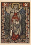 Eisenach, Städtenotgeld, Wert 50 Pfennige, Heilige Elisabeth, 1921
