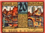 Erfurt city emergency money 20 pfennig street views 1920