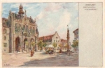 Erfurt, town hall and fish market, artist card M. Merka, * approx. 1900