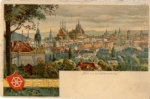 Erfurt from the Grolmannshoehe artist card P. Geissler *ca. 1900