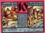 Erfurt city emergency money worth 10 pfennigs 1920