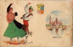 Aragon Iraola Spain embroidered map traditional costume map * ca. 1920