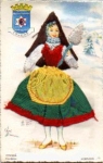 Portugal traditional costumes embroidered map Covilha region o 17.4.1972