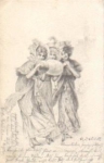 Women with a muff artist card M. M. Vienne o 25.3.1901