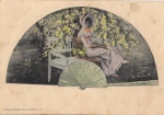 Frau auf Bank Künstlerkarte Osk. herrfurth, * ca. 1900
