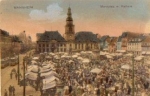 Mannheim market place with town hall tram Lithfassäule o 21.5.1910