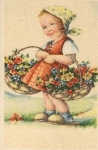Girl with flower basket *approx. 1940