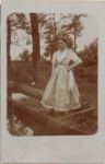 03096 Spreewald traditional costumes Spreewald woman in boat real photo * approx. 1920