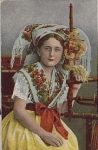 Spreewald woman with spinning wheel, * approx. 1910