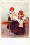 Moravian Hanaken traditional costumes women embroidering. circa 1930