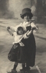 Girl children's card used circa 1915