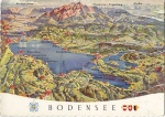 Bodensee, map view gebr. circa 1970