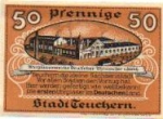 06682 Teuchern city emergency money 50 pfennigs watch glass work watchmaker 1921